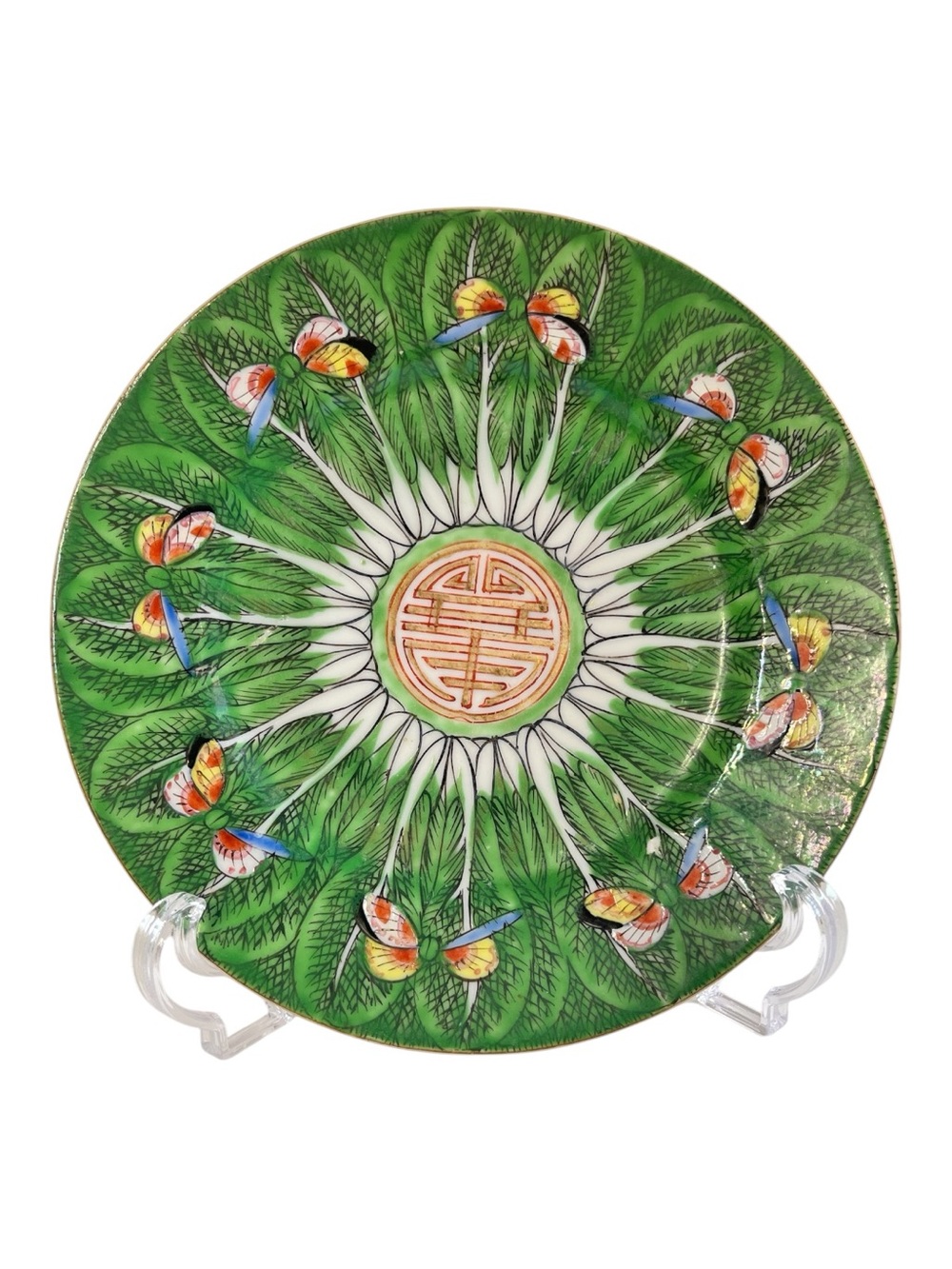 Antique Chinese Famille Verte Porcelain Plate
7 1/2" (b)